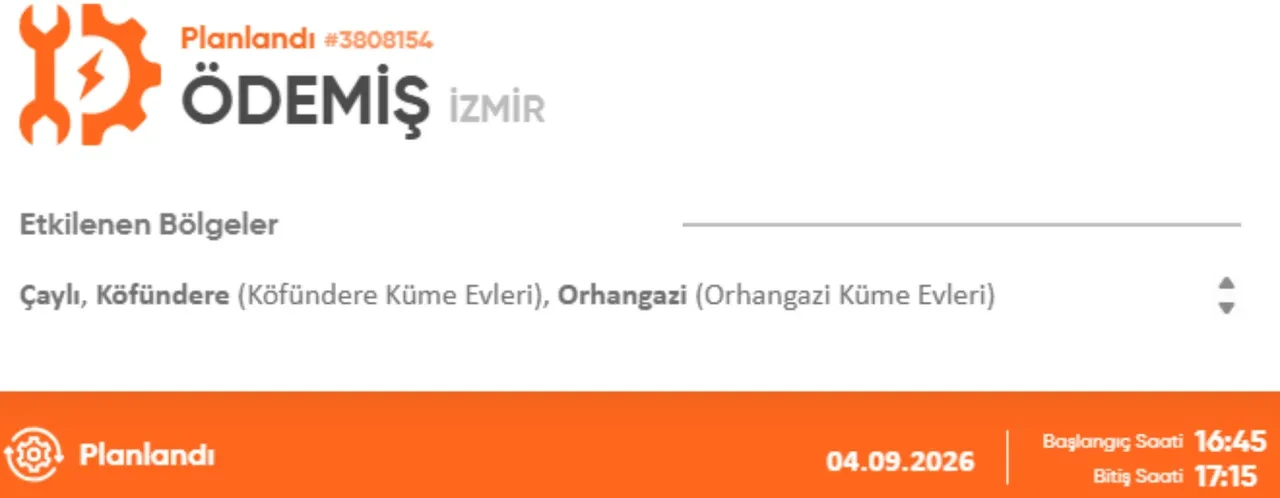 İzmir 4-5 Eylül elektrik kesintisi 2026! Elektrik kesintisi yaşanacak ilçe ve mahalleler açıklandı