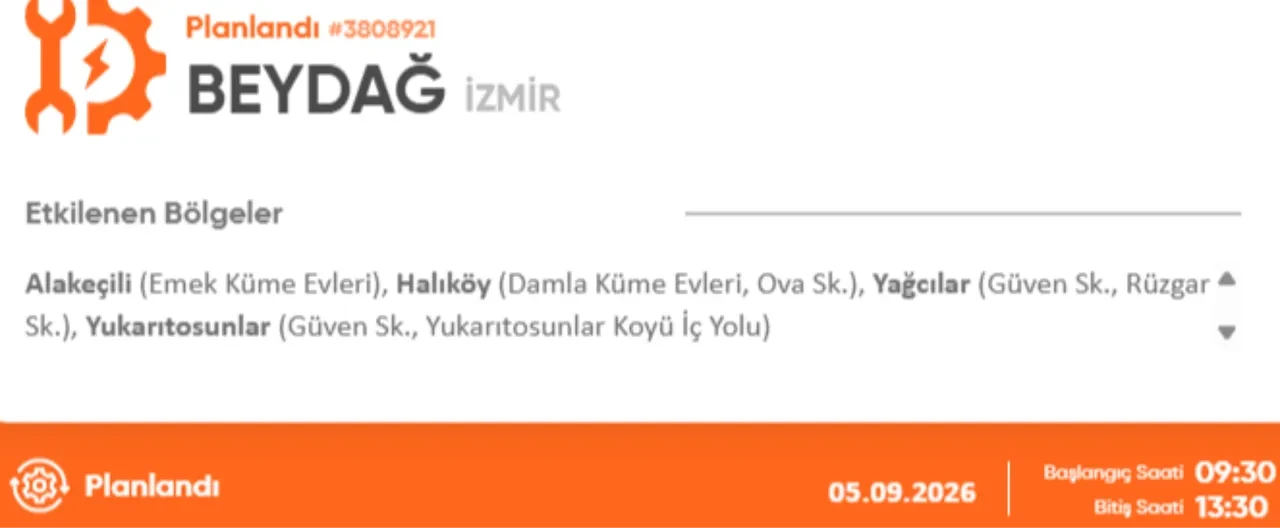 İzmir 4-5 Eylül elektrik kesintisi 2026! Elektrik kesintisi yaşanacak ilçe ve mahalleler açıklandı