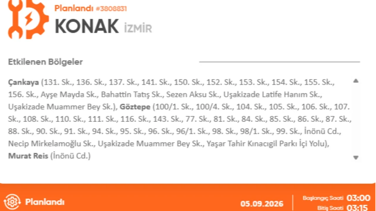 İzmir 4-5 Eylül elektrik kesintisi 2026! Elektrik kesintisi yaşanacak ilçe ve mahalleler açıklandı