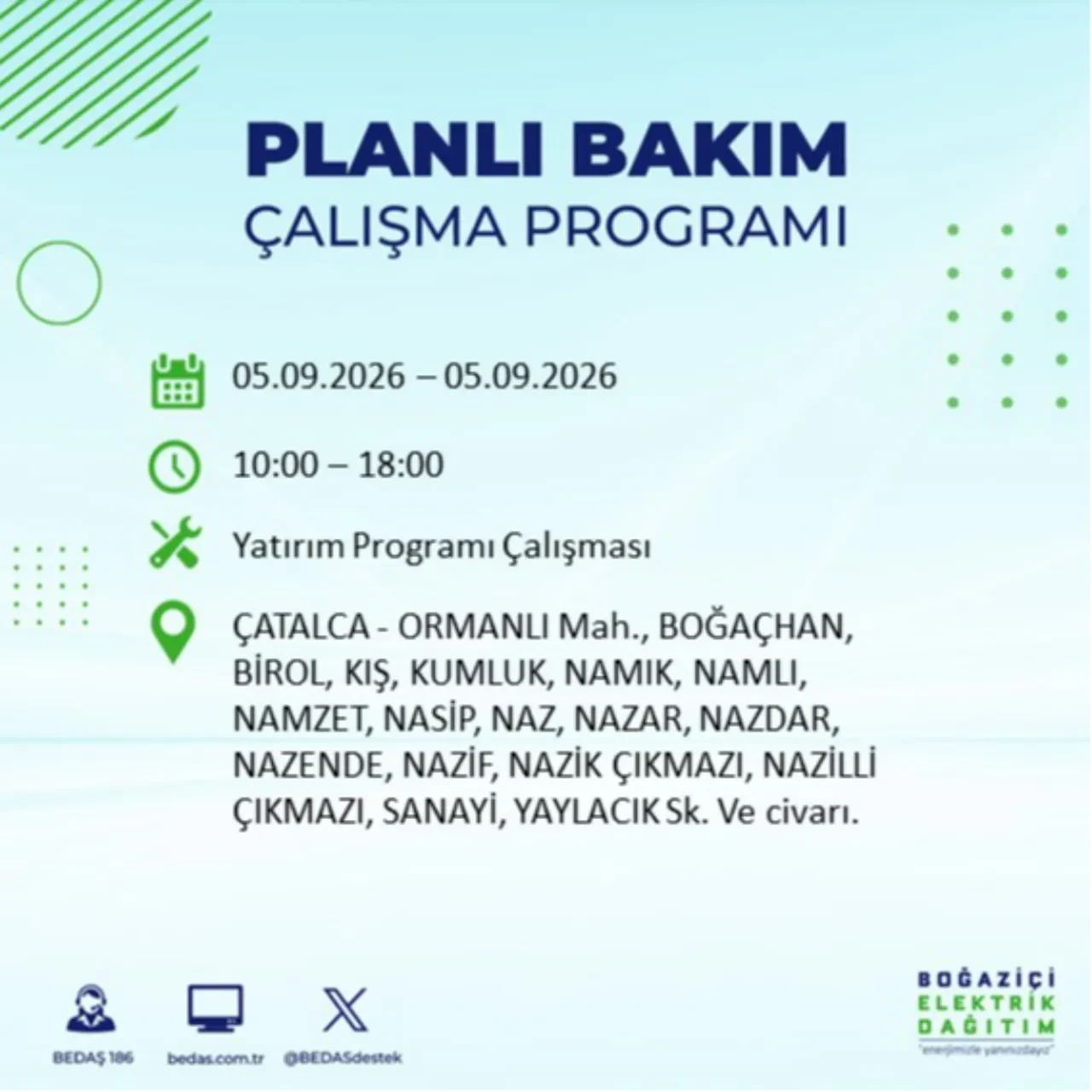 BEDAŞ saat verdi: İstanbul'da elektrik kesintisi yaşanacak! 5 Eylül'de hangi ilçelerde elektrik kesintisi yaşanacak? Kesinti kaç saat sürecek?
