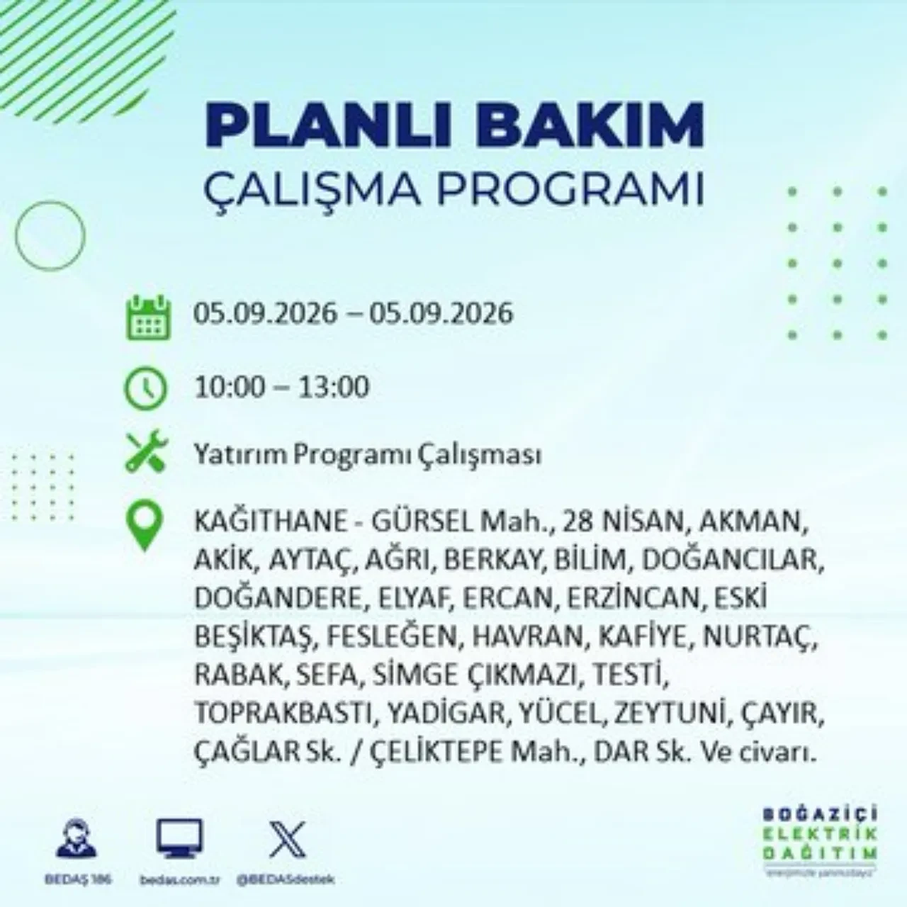 BEDAŞ saat verdi: İstanbul'da elektrik kesintisi yaşanacak! 5 Eylül'de hangi ilçelerde elektrik kesintisi yaşanacak? Kesinti kaç saat sürecek?