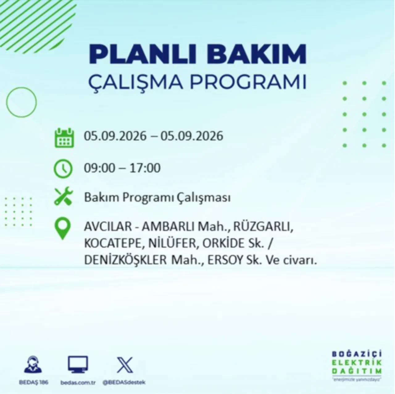 BEDAŞ saat verdi: İstanbul'da elektrik kesintisi yaşanacak! 5 Eylül'de hangi ilçelerde elektrik kesintisi yaşanacak? Kesinti kaç saat sürecek?