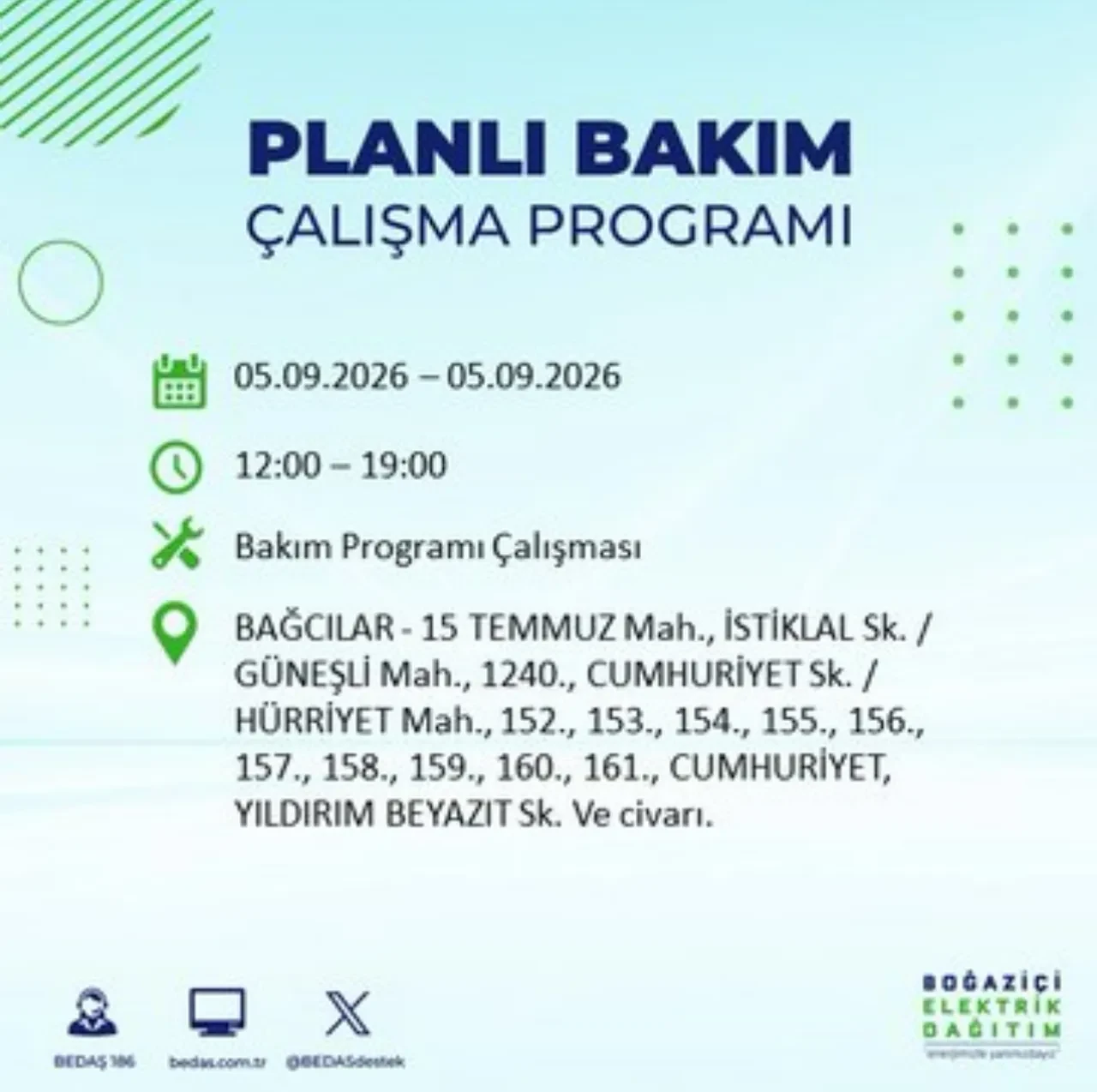 BEDAŞ saat verdi: İstanbul'da elektrik kesintisi yaşanacak! 5 Eylül'de hangi ilçelerde elektrik kesintisi yaşanacak? Kesinti kaç saat sürecek?