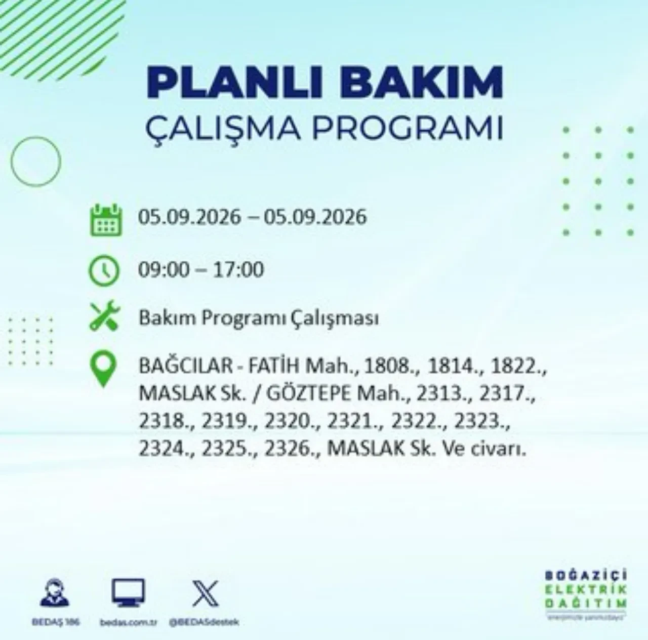 BEDAŞ saat verdi: İstanbul'da elektrik kesintisi yaşanacak! 5 Eylül'de hangi ilçelerde elektrik kesintisi yaşanacak? Kesinti kaç saat sürecek?