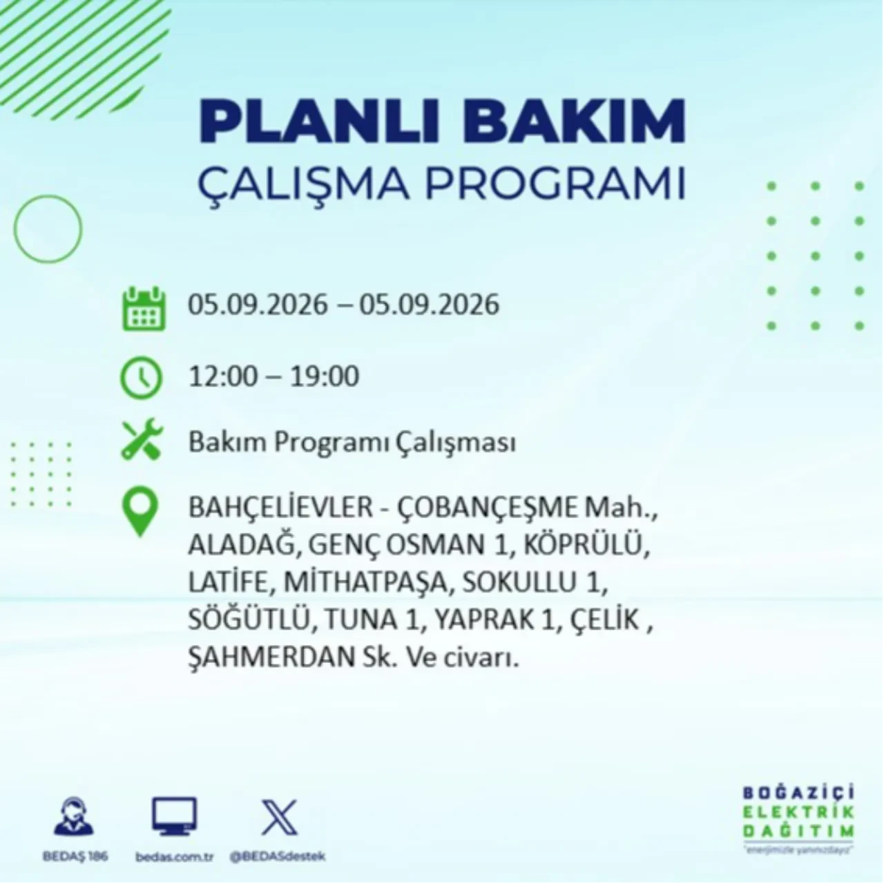 BEDAŞ saat verdi: İstanbul'da elektrik kesintisi yaşanacak! 5 Eylül'de hangi ilçelerde elektrik kesintisi yaşanacak? Kesinti kaç saat sürecek?