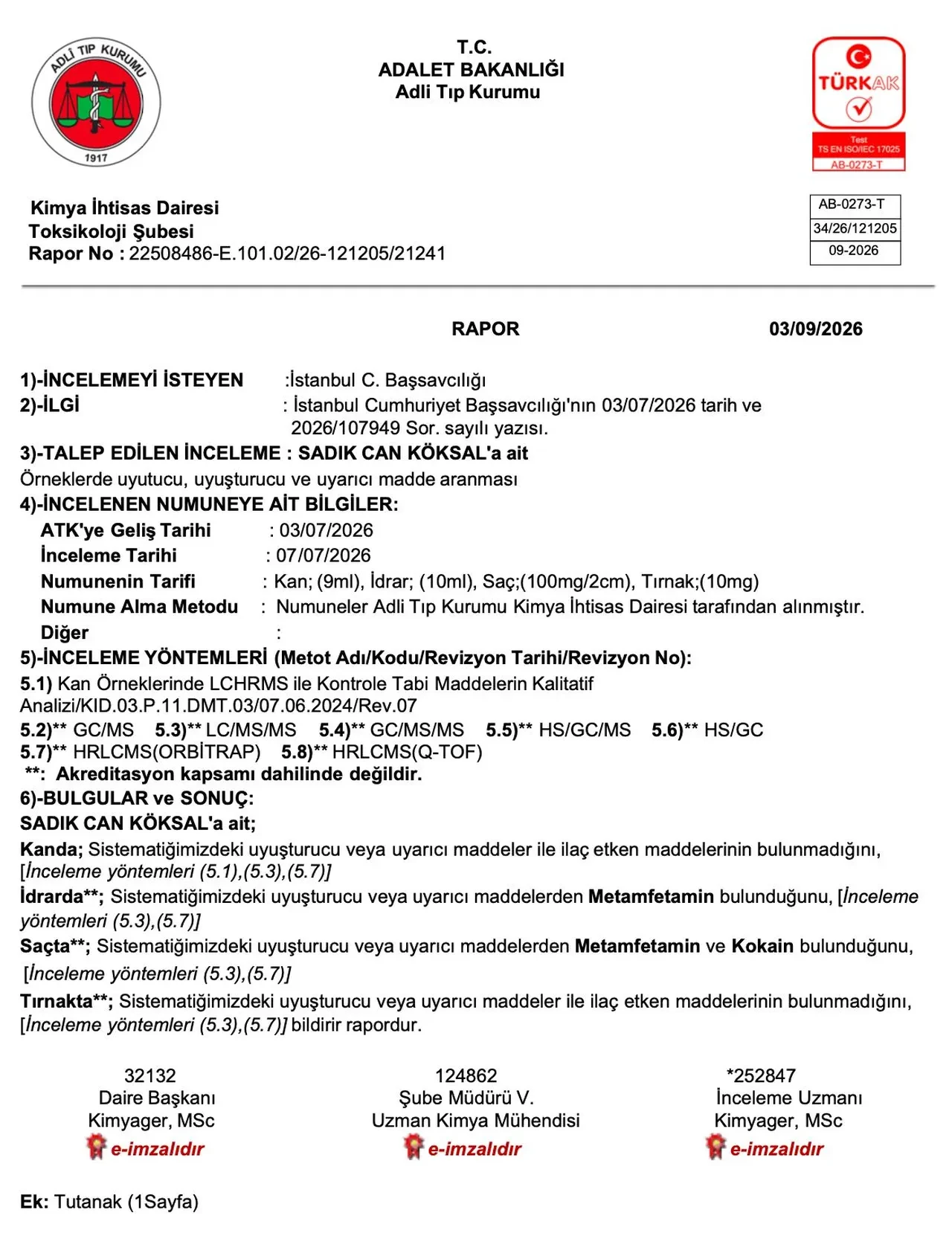 Hüseyin Can Güner'in yakın arkadaşı Sadık Can Köksal'ın uyuşturucu test sonucu belli oldu!