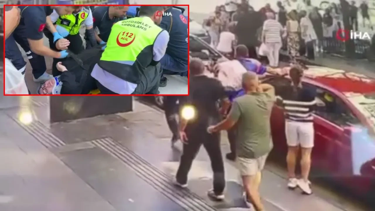 Yaşlı kadın ile torununa araba çarptı! Sürücünün soğukkanlılığı herkesi şaşırttı