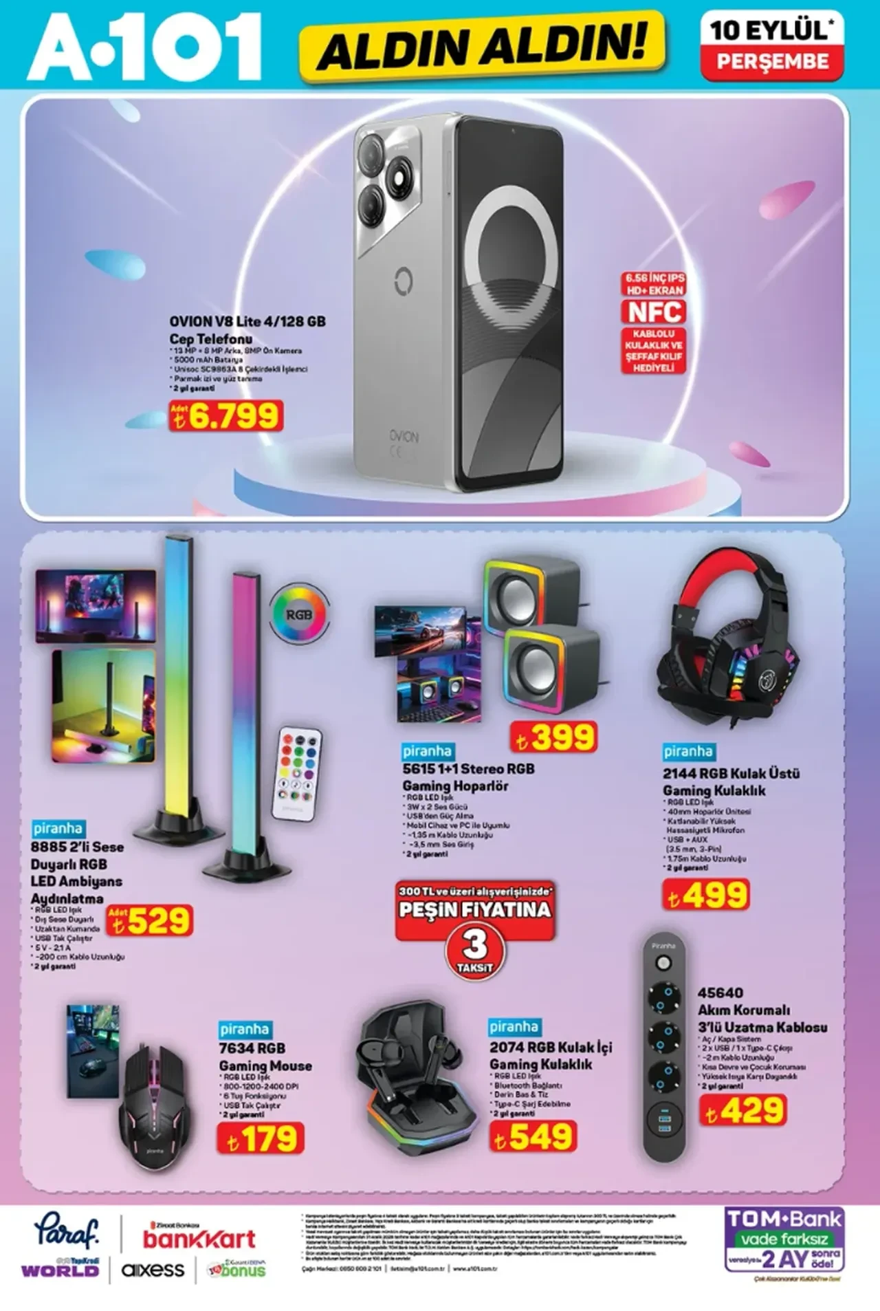 A101 10 Eylül 2026 Aktüel Ürünler Kataloğu! RGB LED aydınlatma, davul fırın, cam temizleme robotu ve buharlı temizleyici geliyor...