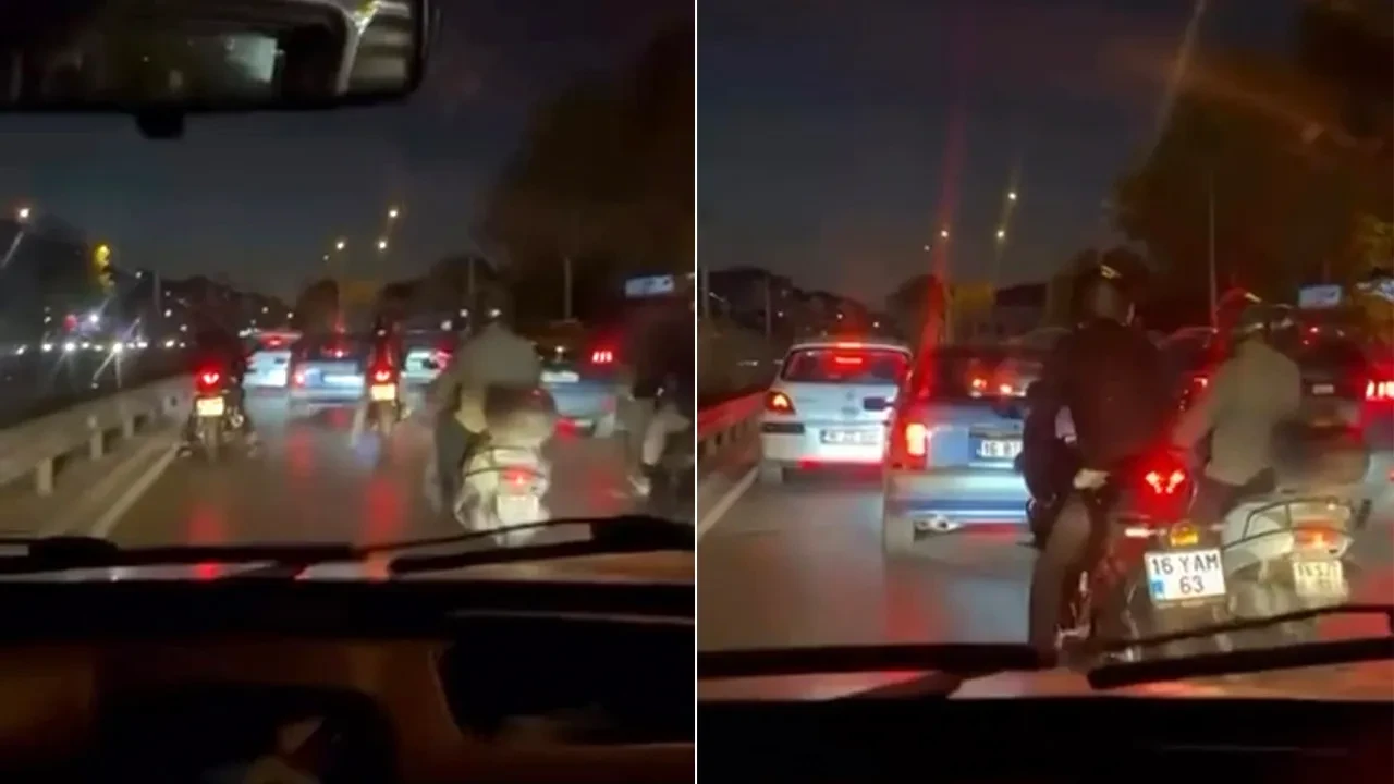 Bursa'da trafik dehşeti: Yol vermeyen otomobili böyle kovaladılar