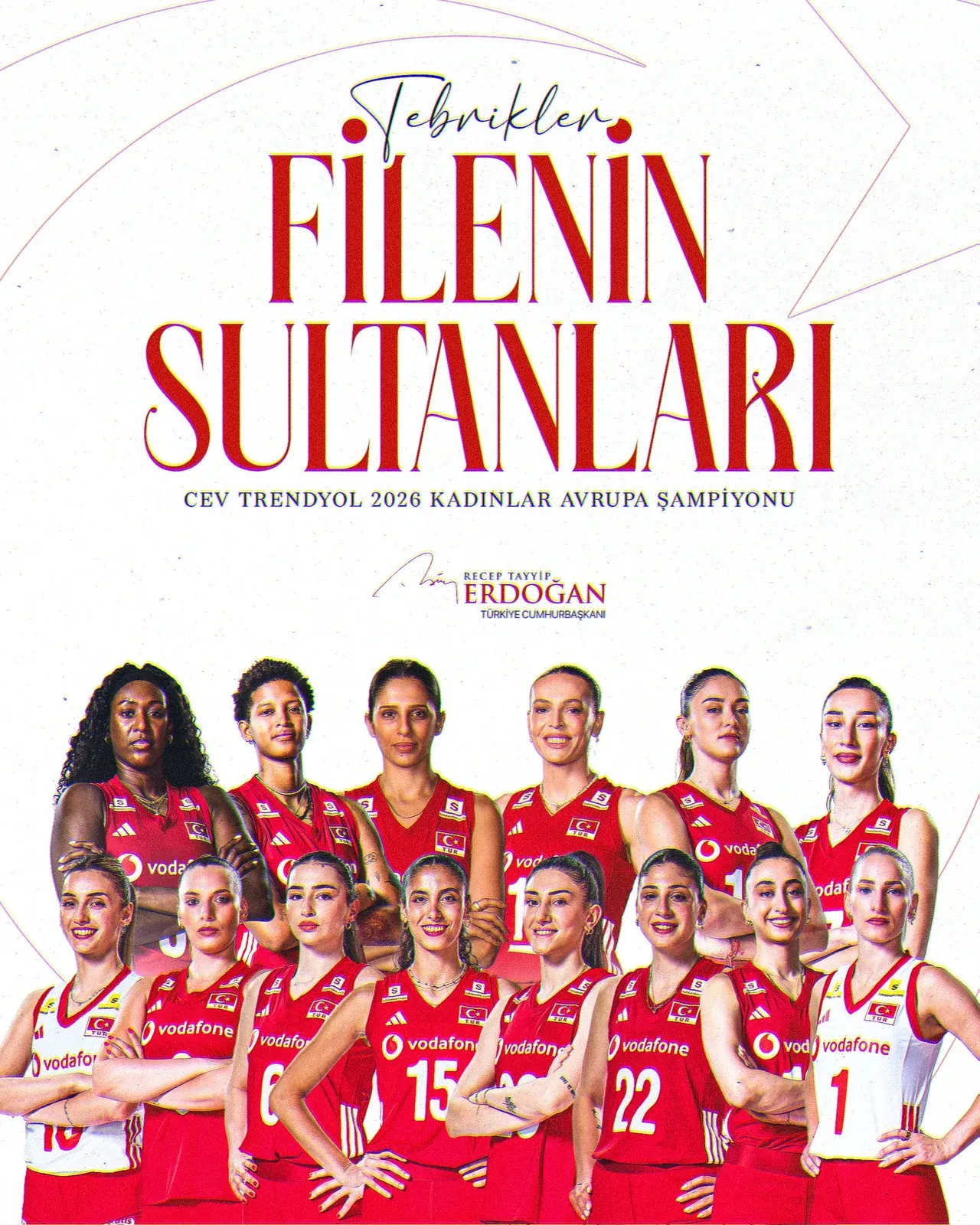 Cumhurbaşkanı Erdoğan’dan Avrupa Şampiyonu olan Filenin Sultanları’na tebrik