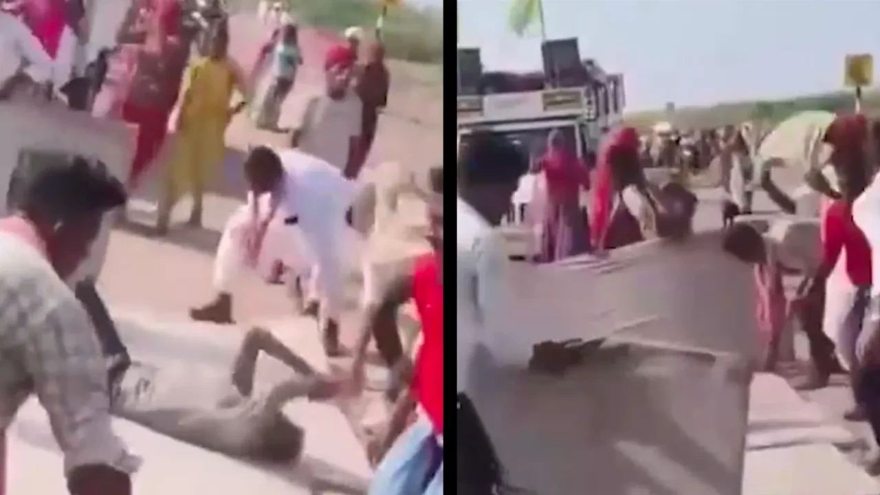 Asfaltta yuvarlanarak tapınağa vardı! Hindistan’da ilginç ritüel