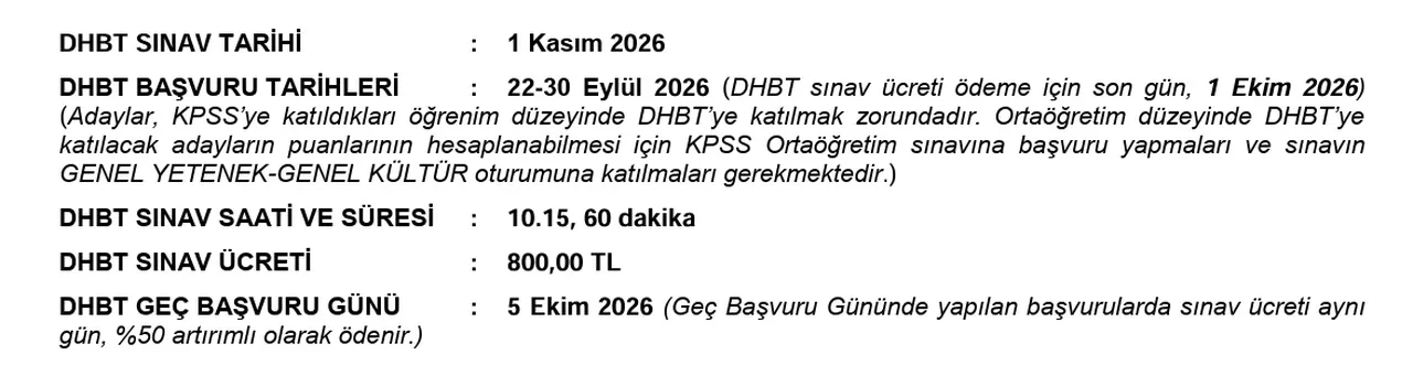 KPSS ortaöğretim başvuru ne zaman 2026 bitiyor? İşte KPSS ortaöğretim tarihleri