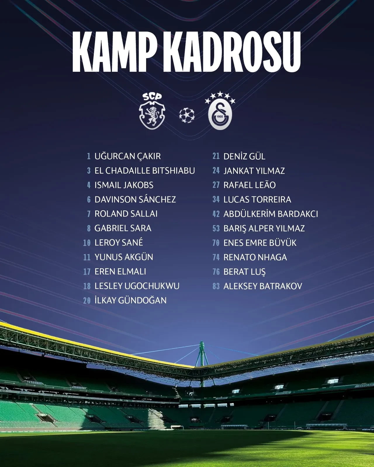Galatasaray'ın, Sporting maçı kamp kadrosu belli oldu! 4 yıldız listede yok