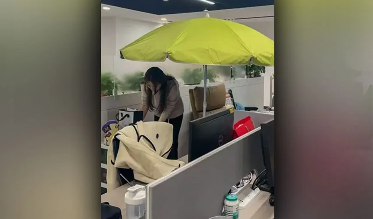 Ofiste şemsiye açıp maske takıp yüzlerini kapatıyorlar, işte şaşırtan akımın sebebi