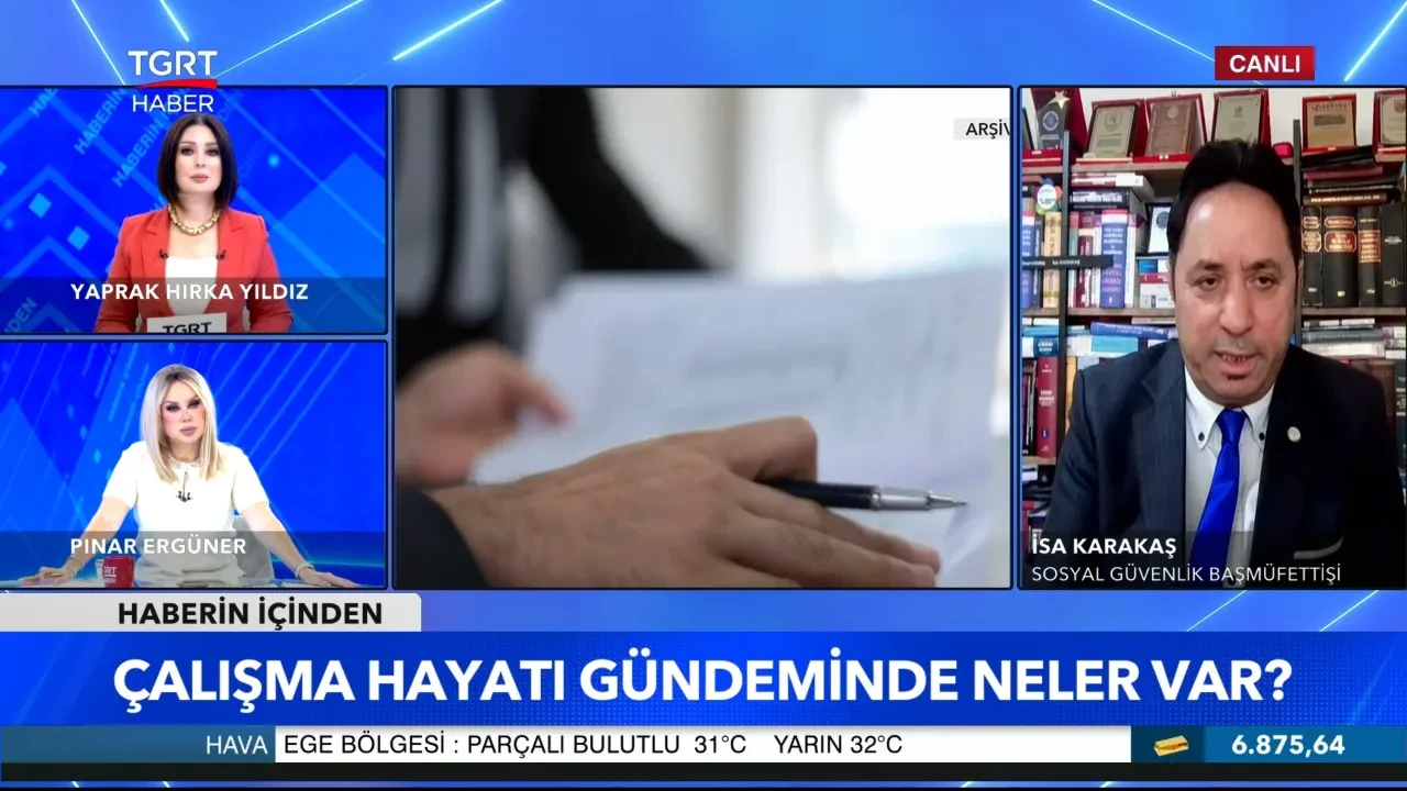 Emeklilik ve kıdem tazminatında yeni dönem! İsa Karakaş, TGRT Haber canlı yayınında açıkladı