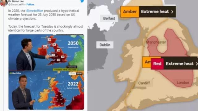 <p>İngiltere Meteoroloji Kurumu'ndaki meteorologlar, 2 yıl önce 2050 yılında hava sıcaklıklarının nasıl olacağına dair tahminlerini yayımladığında o dönem abartı gelen tahminlerin yaşananlarla benzerlik göstermesi paniğe neden oldu.</p>