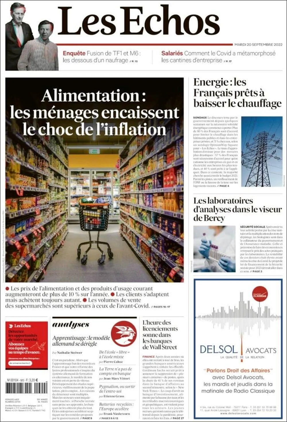 <p>Fransa'nın  önde gelen basın organlarından Les Echos, Le Parisien'in de olduğu çok sayıda gazete, bugünkü sayılarında büyükçe bir fonda 