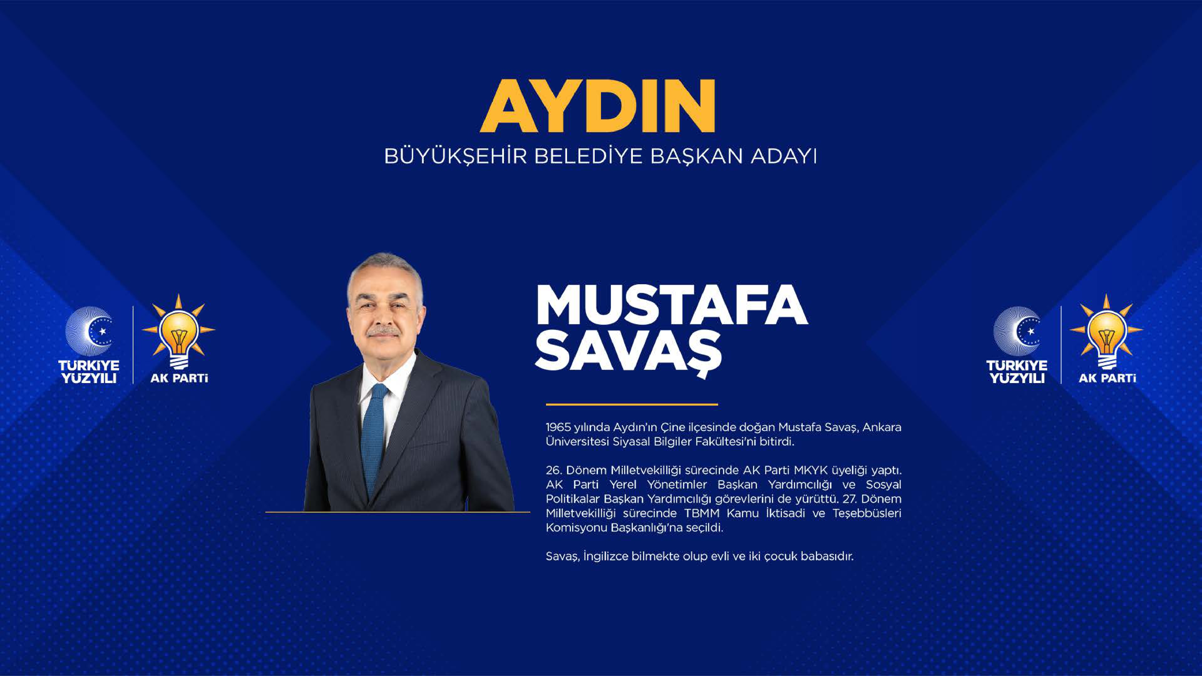 <p>Aydın Büyükşehir Belediye Başkan adayı Mustafa Savaş</p>