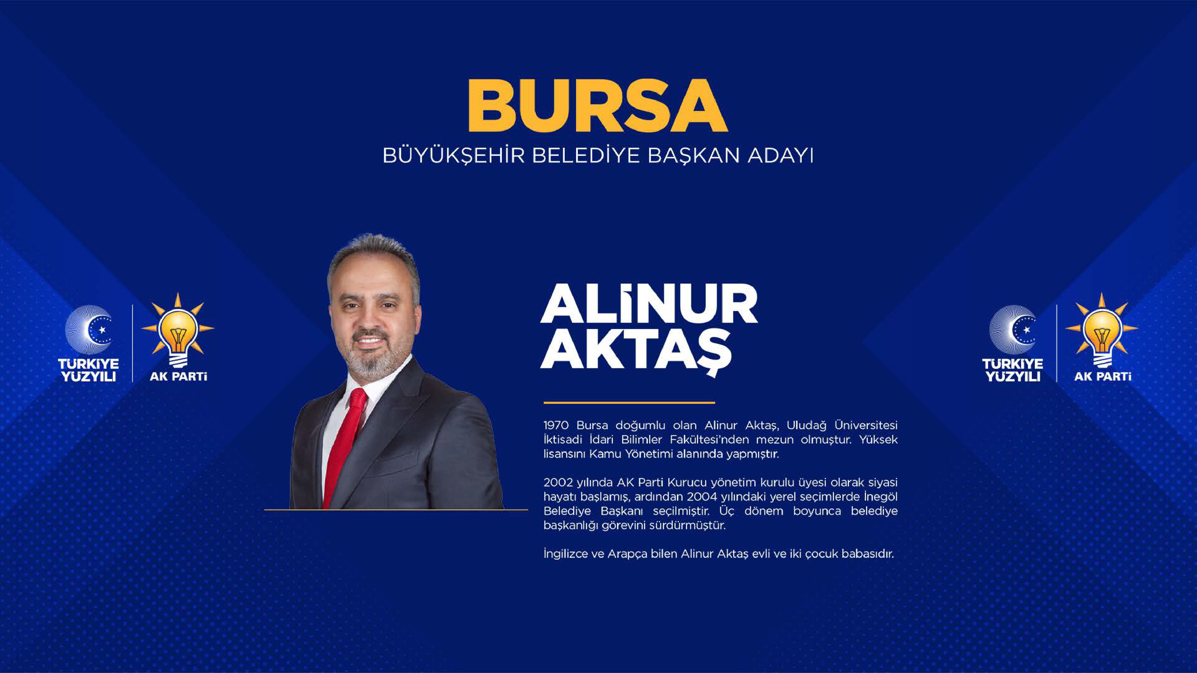 <p>Bursa Büyükşehir Belediye Başkan adayı Alinur Aktaş</p>