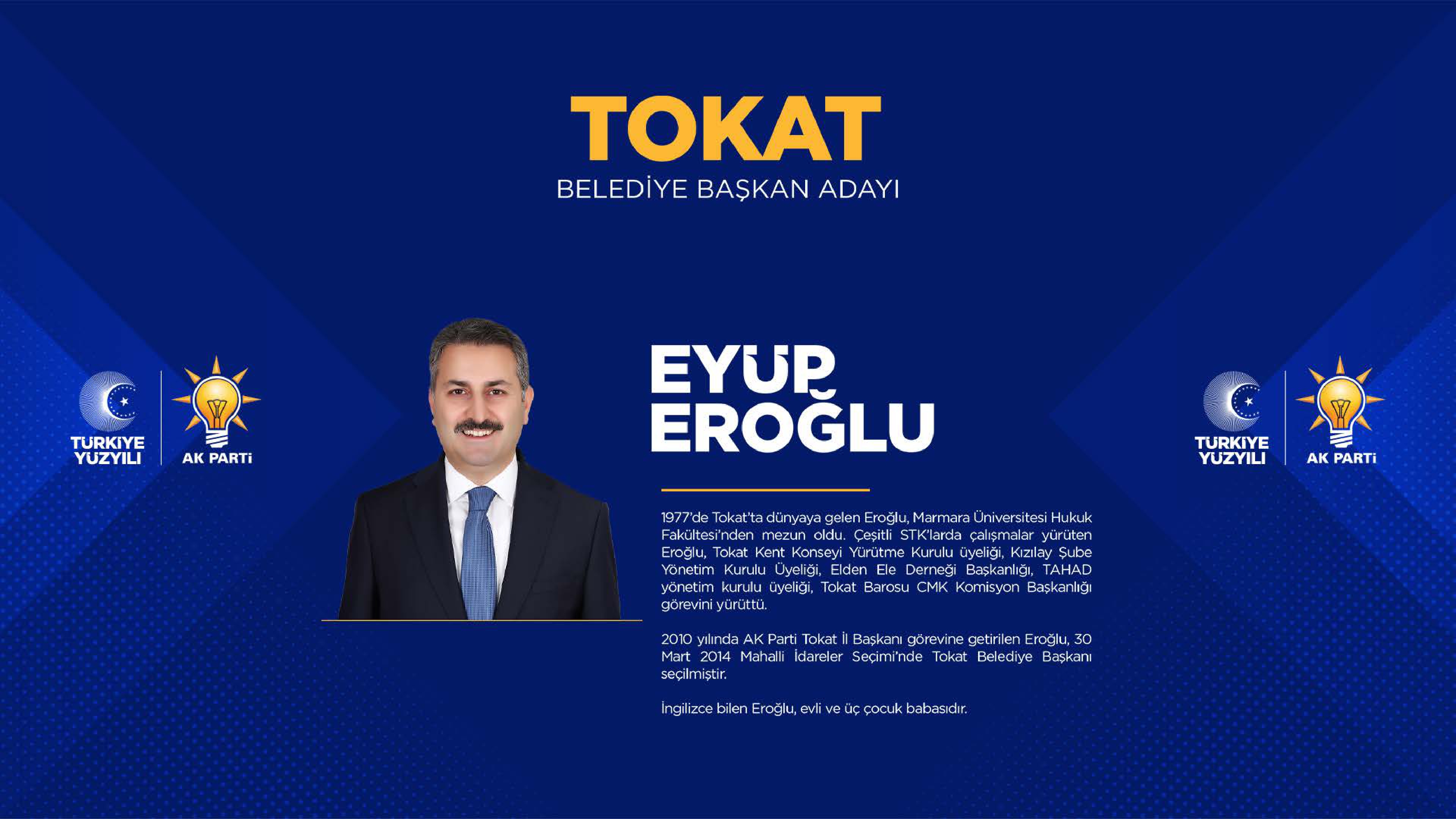 <p>Tokat Belediye Başkan adayı Eyüp Eroğlu</p>