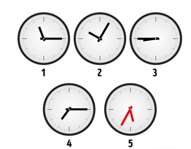 5. Bu soruyu çözmek için zamanda geriye doğru yolculuk yapmanız gerekiyor. Şekillerde ilk önce 1 saat 10 dakika geriye, daha sonra 1 saat 20 dakika geriye ve sonrasında 1 saat 30 dakika geriye gidildiği görülüyor. Aynı uygulamayı sördüncü saate yaptığınızda yani bir saat 40 dakika geriye gittiğinizde doğru cevap beşinci şekildeki gibi olacaktır.
