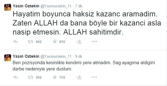 Olay adam Yasin'den penaltı tweetleri