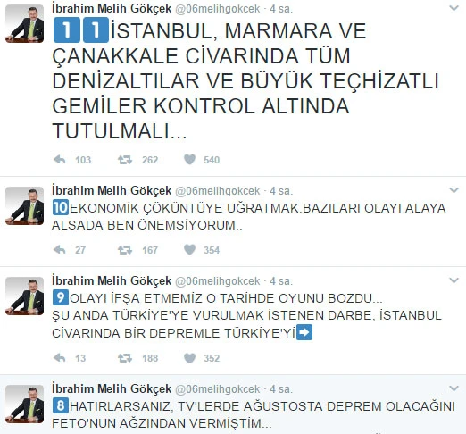 Çanakkale depremi için Gökçek'ten bomba iddia