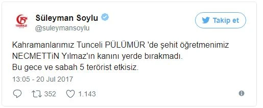 Bakan Soylu: Necmettin Yılmaz'ın kanı yerde kalmadı