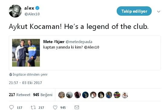 Alex de Souza: Aykut Kocaman, Fenerbahçe'nin efsanesi!