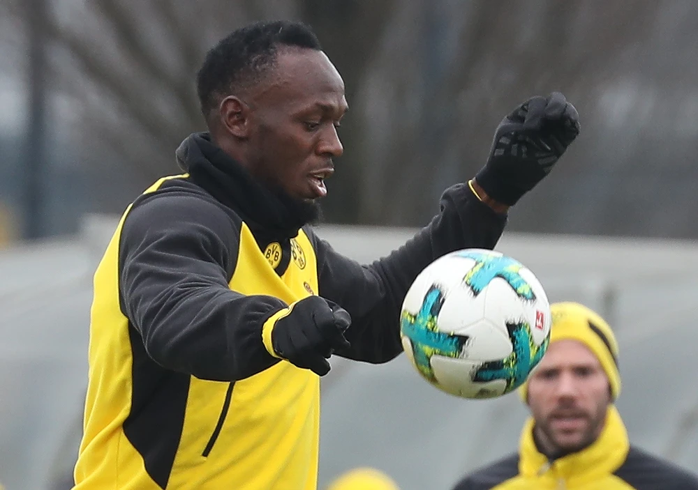 Usain Bolt Borussia Dortmund idmanında