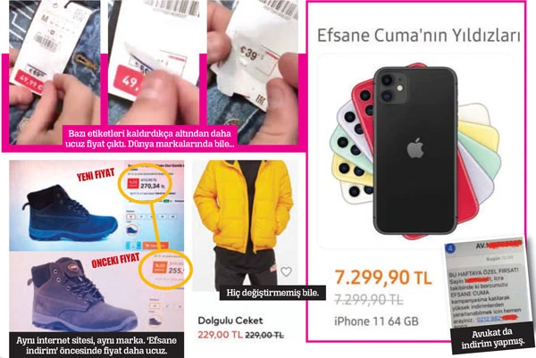 Yükseltilen fiyatları indirmiş gibi yaptılar