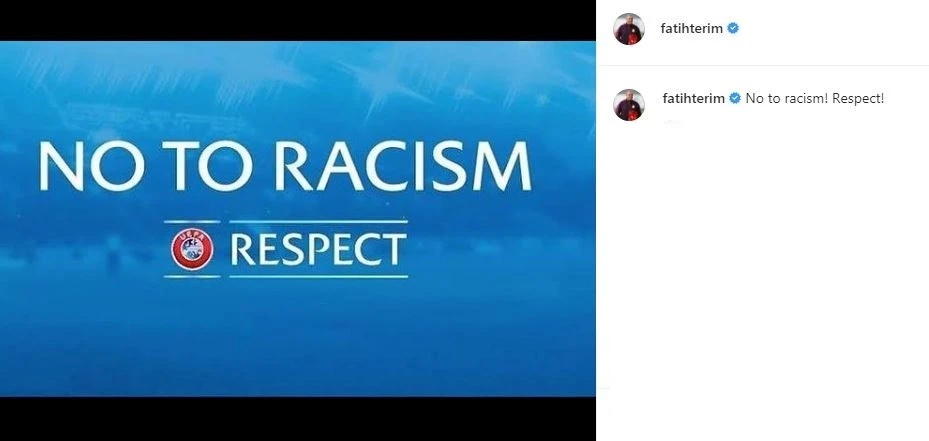 Fatih Terim'den ırkçılığa karşı Webo'ya destek mesajı