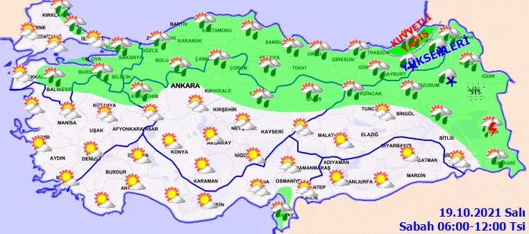 Sağanak yerini kar yağışına bırakıyor! Sel, heyelan, yıldırım ve fırtınaya dikkat (19 Ekim hava durumu)