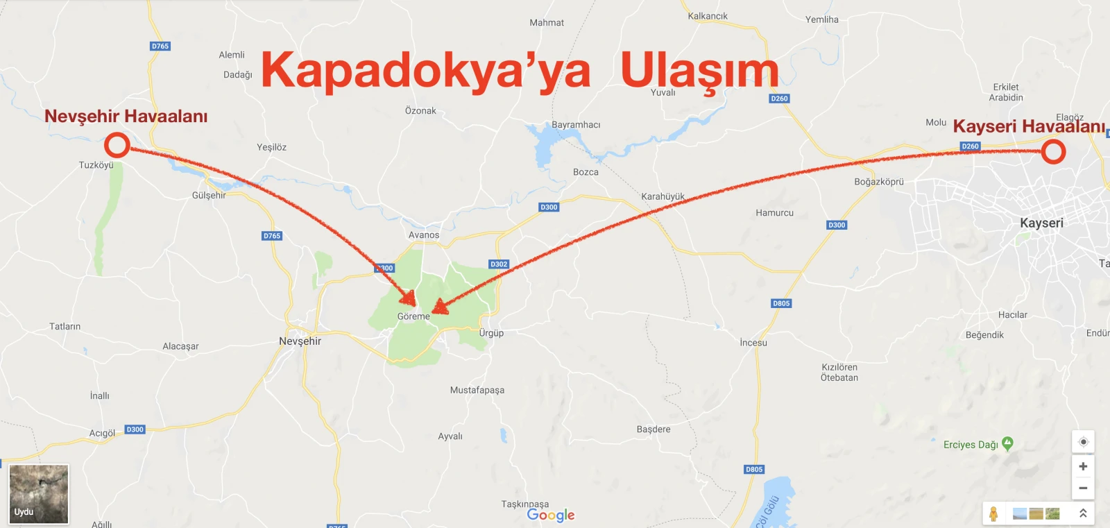 Nevşehire nasıl gidilir?