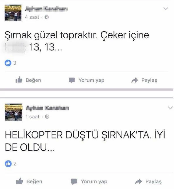 Şırnak şehitlerine hakaret eden şüpheli gözaltına alındı