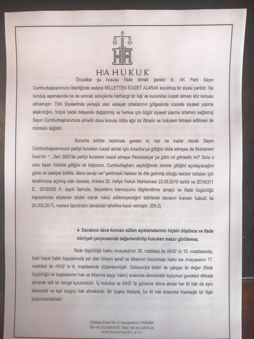Cumhurbaşkanı Erdoğan'dan, Özgür Özel'e 250 bin TL'lik dava