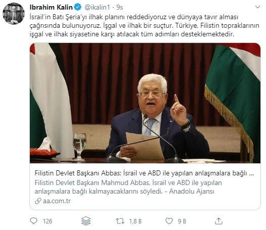 Cumhurbaşkanlığı Sözcüsü Kalın'dan İsrail'e sert tepki: İşgal politikasının yeni adımı