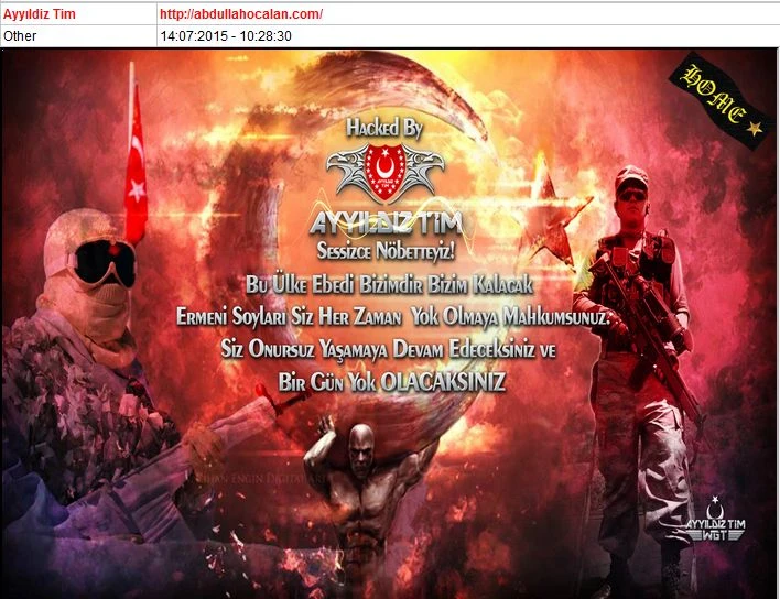 Ayyıldız Tim Abdullah Öcalan'ı hackledi