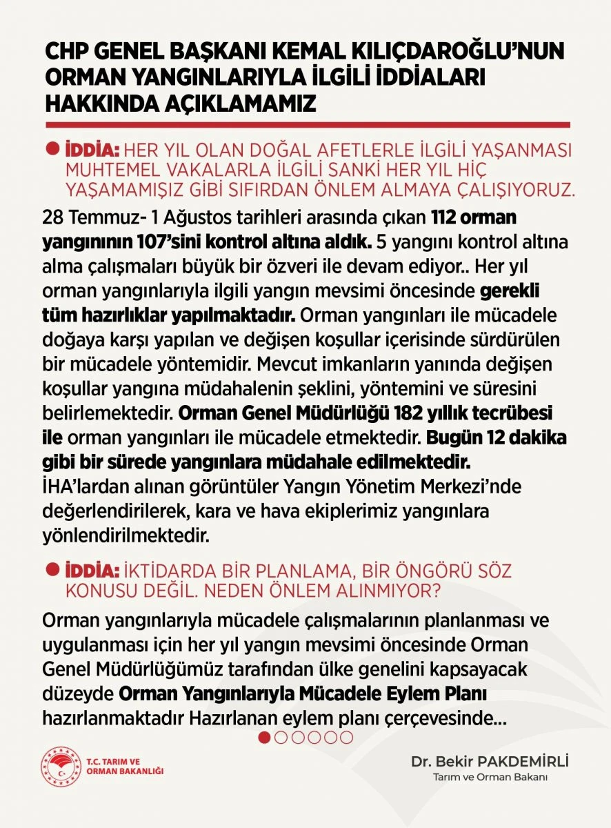 Tarım ve Orman Bakanlığı’ndan Kılıçdaroğlu’na madde madde cevap