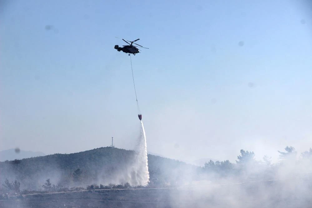 Bodrum'daki yangına jet müdahale: 5 saatte kontrol altında