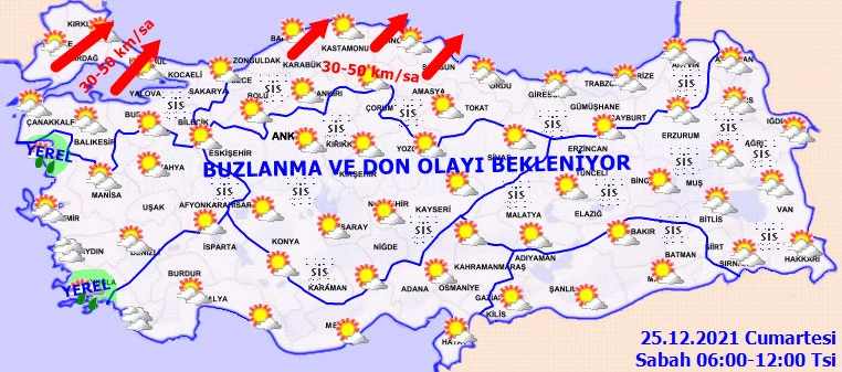 Meteoroloji'den buzlanma ve don uyarısı (25 Aralık hava durumu)