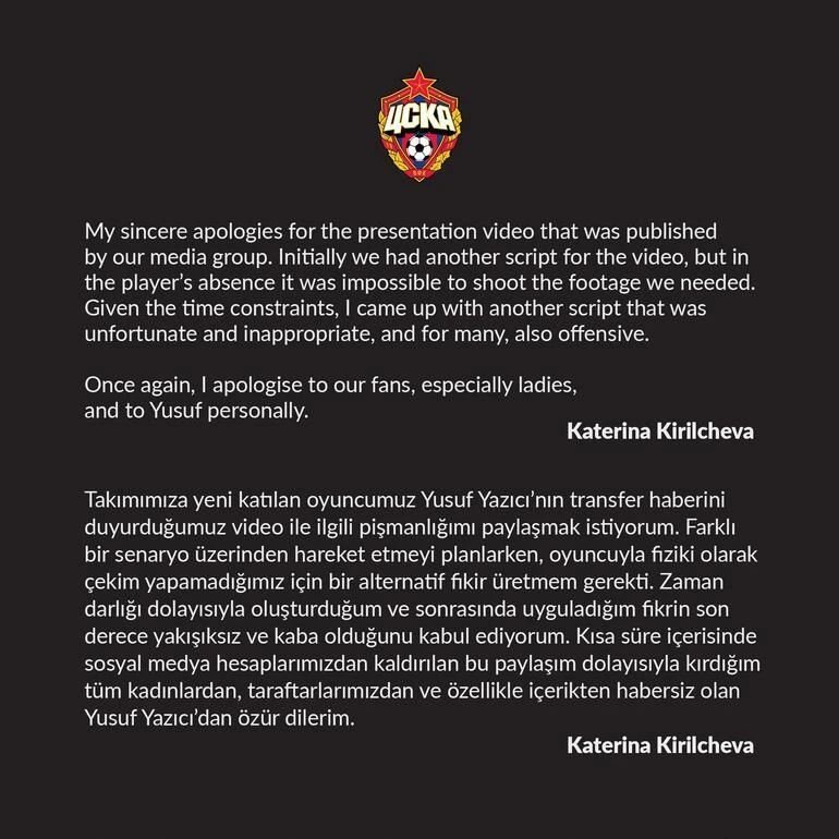 CSKA Moskova’dan Yusuf Yazıcı için skandal tanıtım: ‘Nataşa’ rezaleti sonrası işten kovuldular