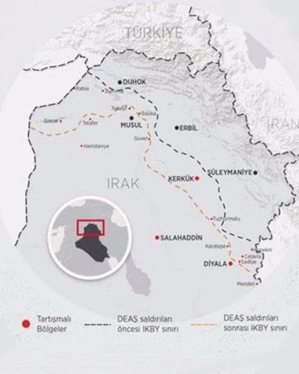 Irak ordusu: Peşmerge, Haziran 2014'teki sınırlarına çekildi
