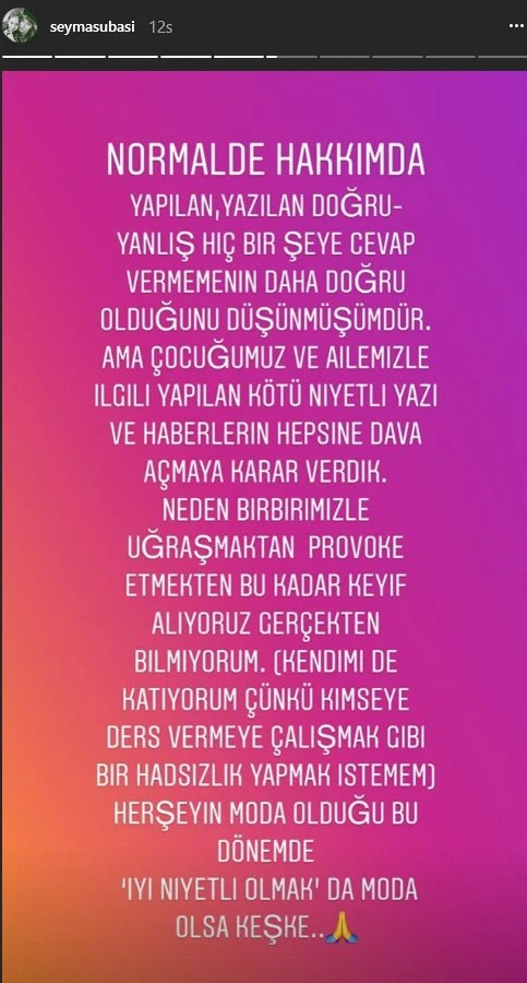 Şeyma Subaşı açıkladı: Dava açmaya karar verdik