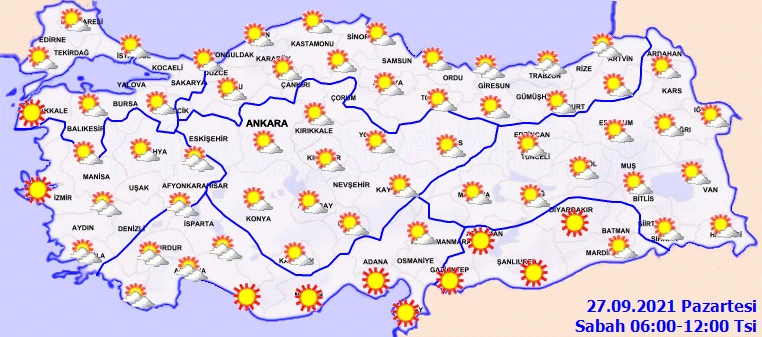 Meteoroloji uyardı: Yağmurdan önce son sıcaklar (27 Eylül hava durumu)