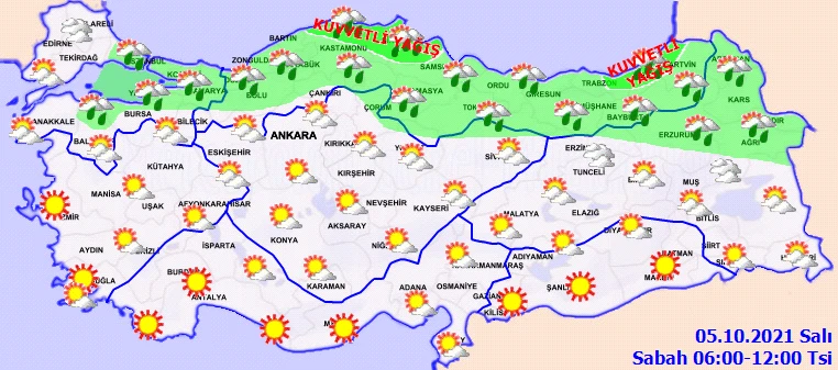 Meteoroloji'den şiddetli yağış uyarısı! Su baskınları, fırtına ve heyelana dikkat (5 Ekim hava durumu)