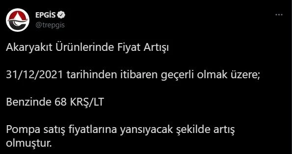 Son dakika: Benzine 68 kuruş zam geldi!