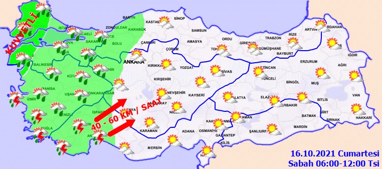 Hafta sonu hava nasıl olacak? Onlarca il için sağanak ve fırtına uyarısı (16 Ekim hava durumu)