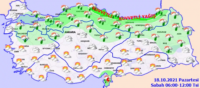 Meteoroloji 47 il için uyardı, 6 şehir için sarı alarm verdi: Kuvvetli sağanak geliyor (18 Ekim hava durumu)