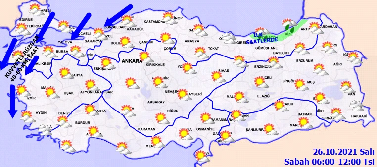 Meteoroloji il il uyardı! Marmara'yı fırtına ve don vuracak (26 Ekim hava durumu)
